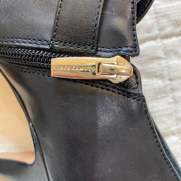 Vince Camuto Vonilesa Black Leather Bootie Women Size 6.5 - Picture 7 of 9